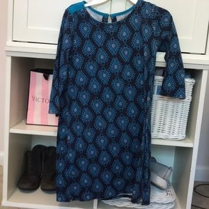 Blue long sleeve floral dress